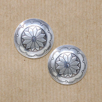 Sterling Concho Earrings with Florets & Rocker Designs