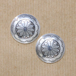 Sterling Concho Earrings with Florets & Rocker Designs