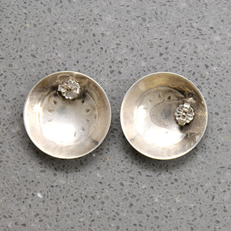 Sterling Concho Earrings with Florets & Rocker Designs