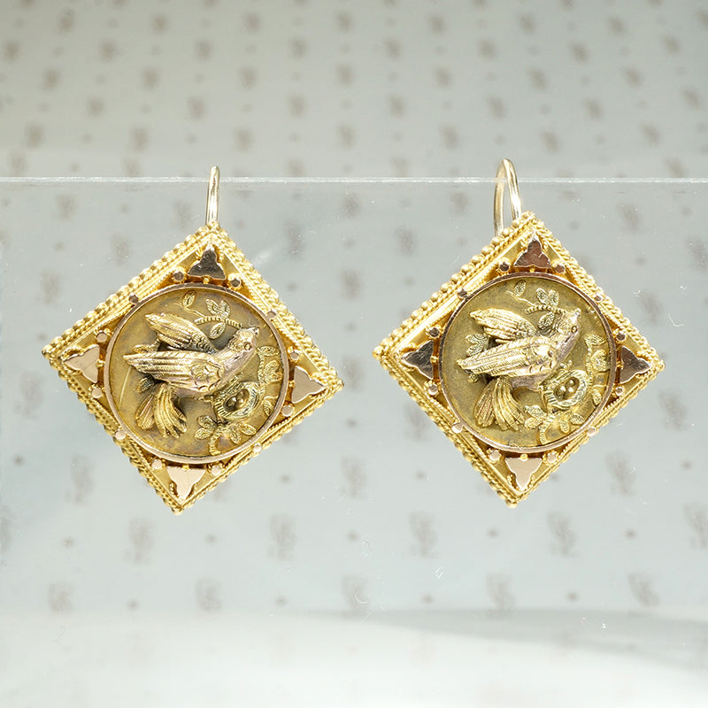Golden Songbirds Grand Period Earrings