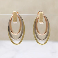Fabulous Retro Tri-Tone Gold Earrings