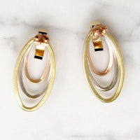 Fabulous Retro Tri-Tone Gold Earrings