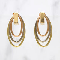 Fabulous Retro Tri-Tone Gold Earrings