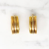 Chic Chunky Italian 18k Tri-Tone Gold Hoops