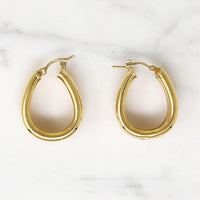 Chic Chunky Italian 18k Tri-Tone Gold Hoops