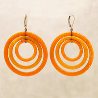 Big Bright Orange Bakelite Statement Earrings
