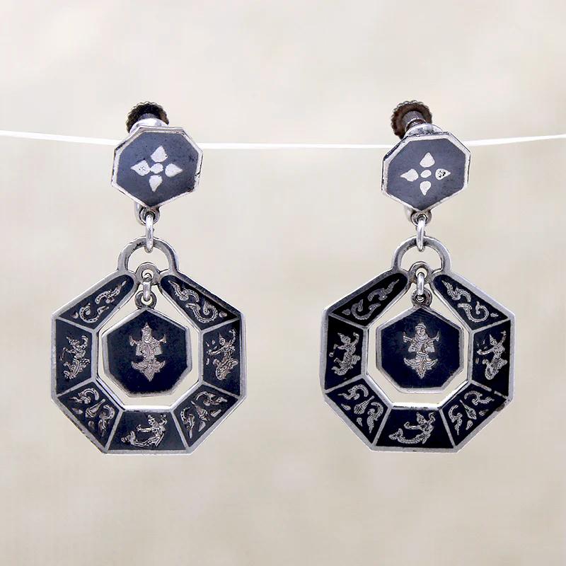 Siam Silver Chandelier Earrings by Amfarco