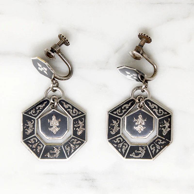 Siam Silver Chandelier Earrings by Amfarco