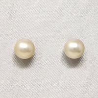 Creamy Cultured Pearl Studs in Recycled Gold
