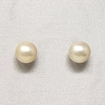 Creamy Cultured Pearl Studs in Recycled Gold