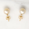 Creamy Cultured Pearl Studs in Recycled Gold