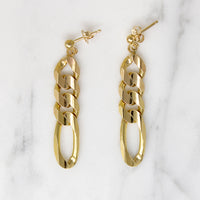 Funky Faceted 14k Figaro Chain Earrings