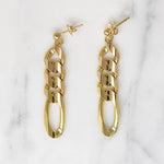 Funky Faceted 14k Figaro Chain Earrings