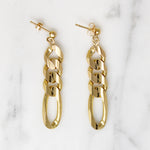 Funky Faceted 14k Figaro Chain Earrings