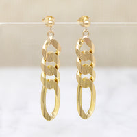 Funky Faceted 14k Figaro Chain Earrings