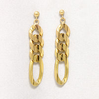 Funky Faceted 14k Figaro Chain Earrings