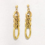 Funky Faceted 14k Figaro Chain Earrings