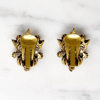 Exotic Orchid Pink Faux Opal & Rhinestone Earrings