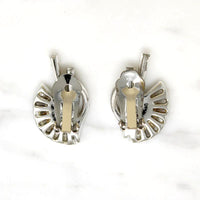 Spectacular Asymmetric Rhinestone Clip On Earrings