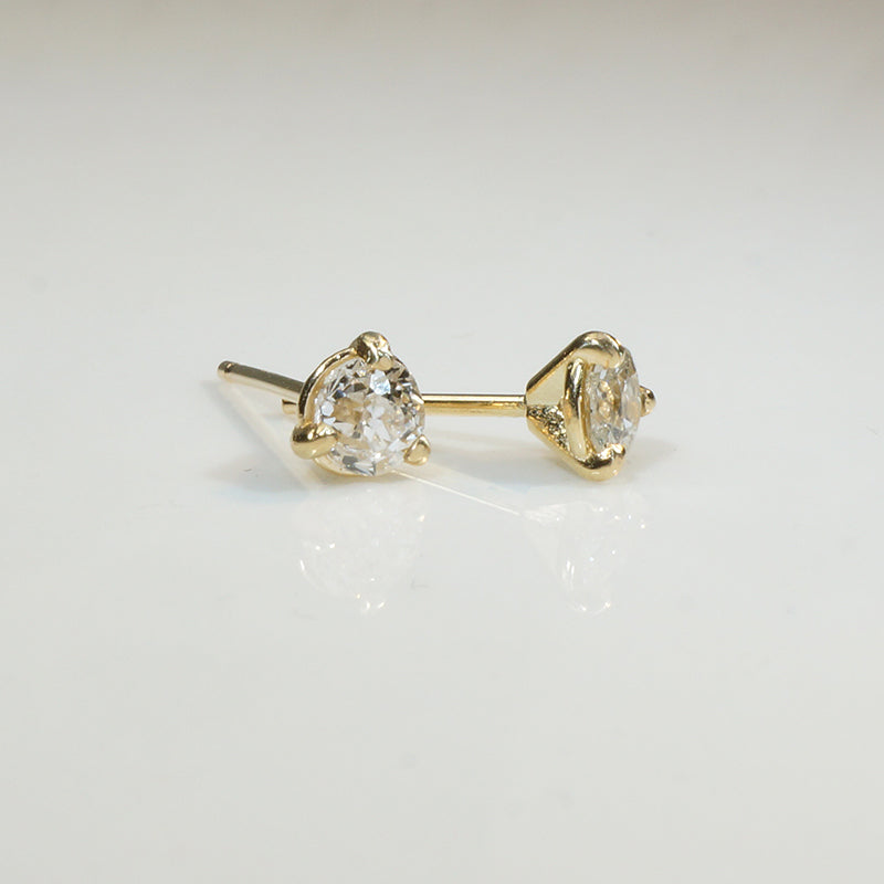 Antique 0.47tcw Diamonds in Gold Martini Stud Earrings