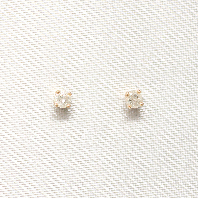 Petite Vintage Diamonds in Recycled 14k Gold Studs