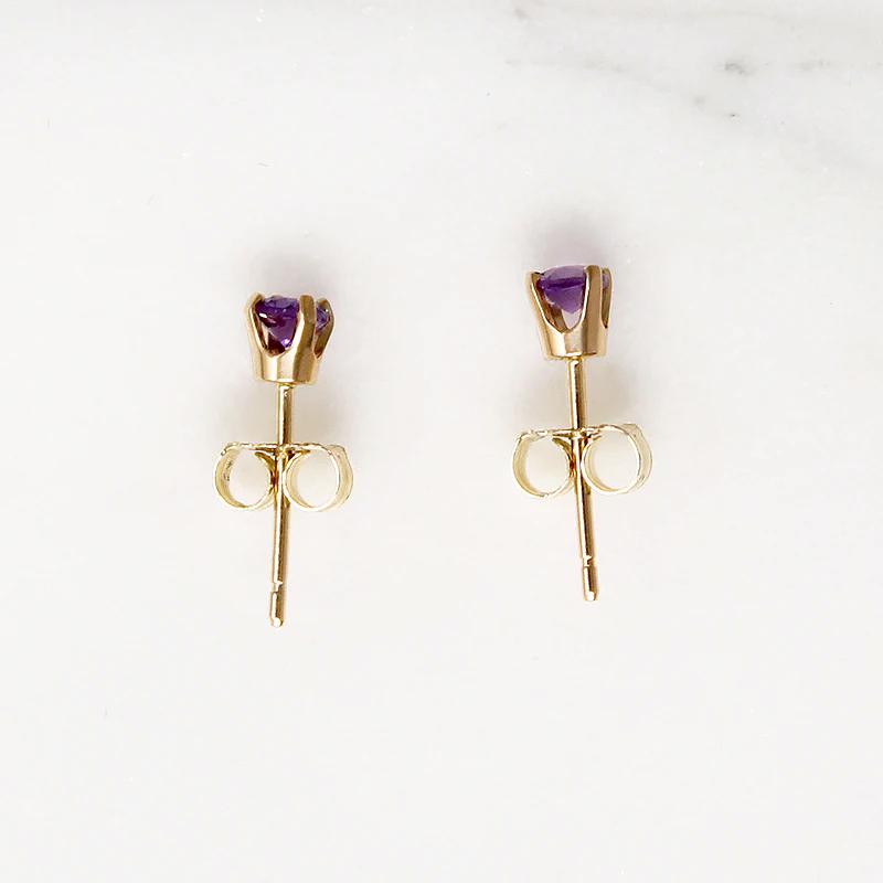Lovely Little Lilac Amethyst Stud Earrings