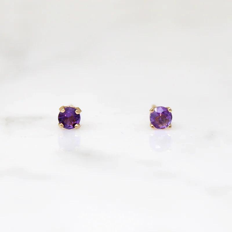 Lovely Little Lilac Amethyst Stud Earrings