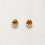 Sunny Citrine Studs in Fancy Gold Settings