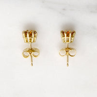 Sunny Citrine Studs in Fancy Gold Settings