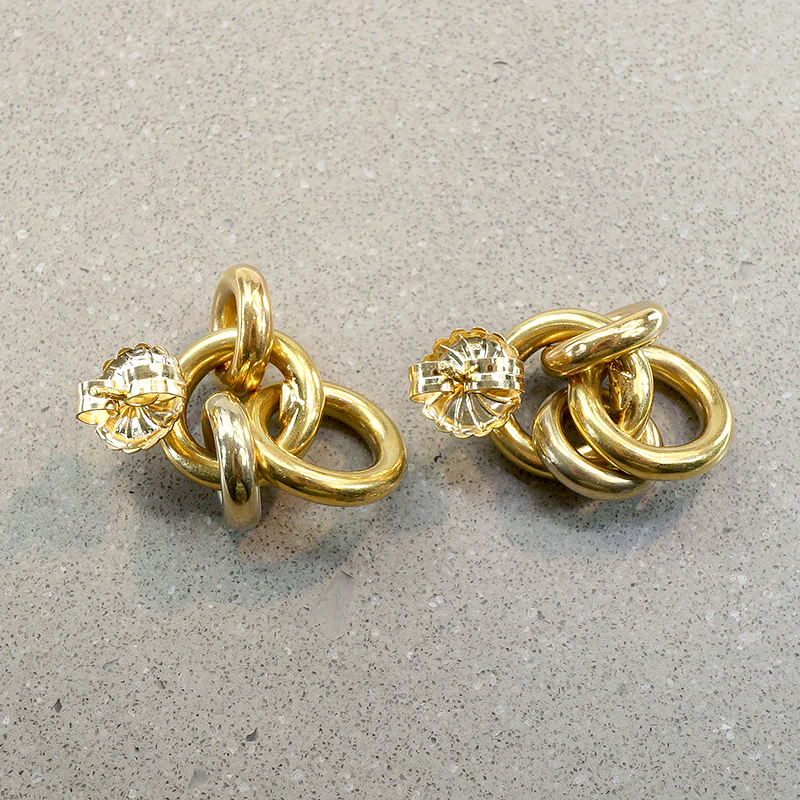 Buttery 18k Gold Rings Post Earrings