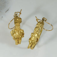 Ancient Gold Roman Eros Earrings