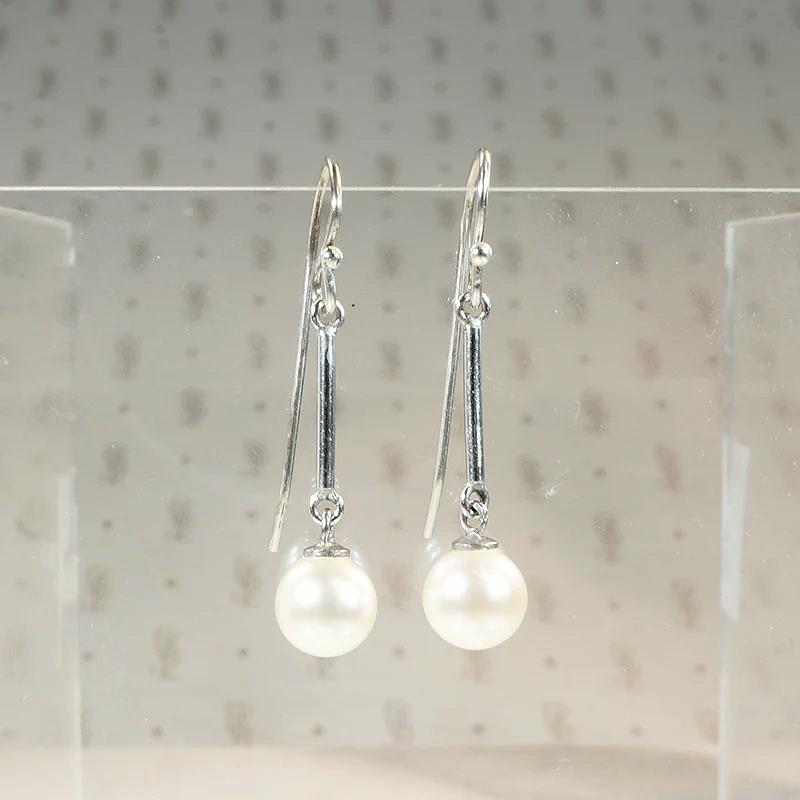 Luminous Pearl & Sterling Silver Drop Earrings