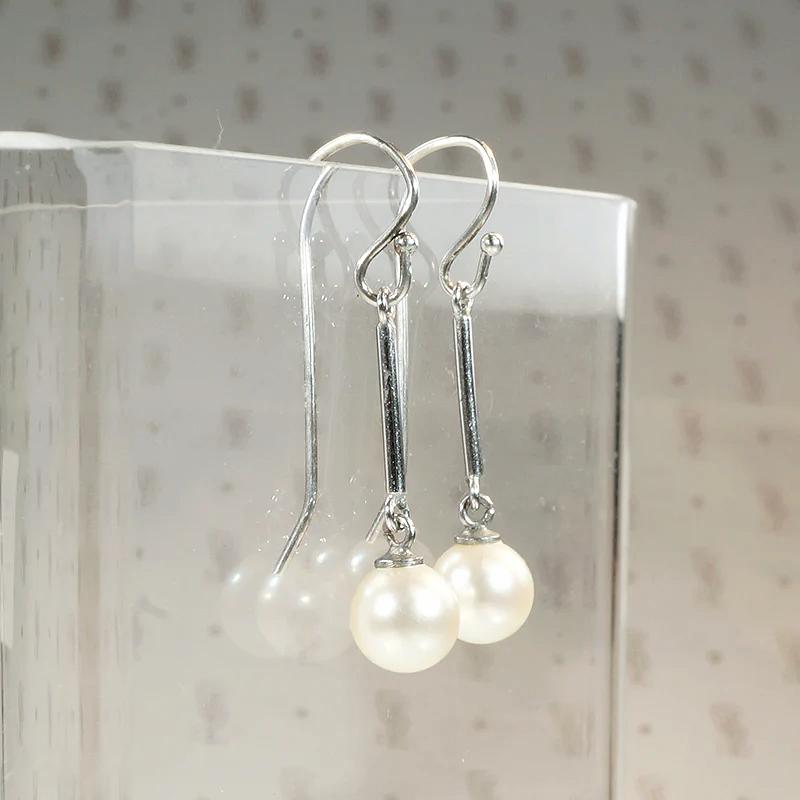 Luminous Pearl & Sterling Silver Drop Earrings