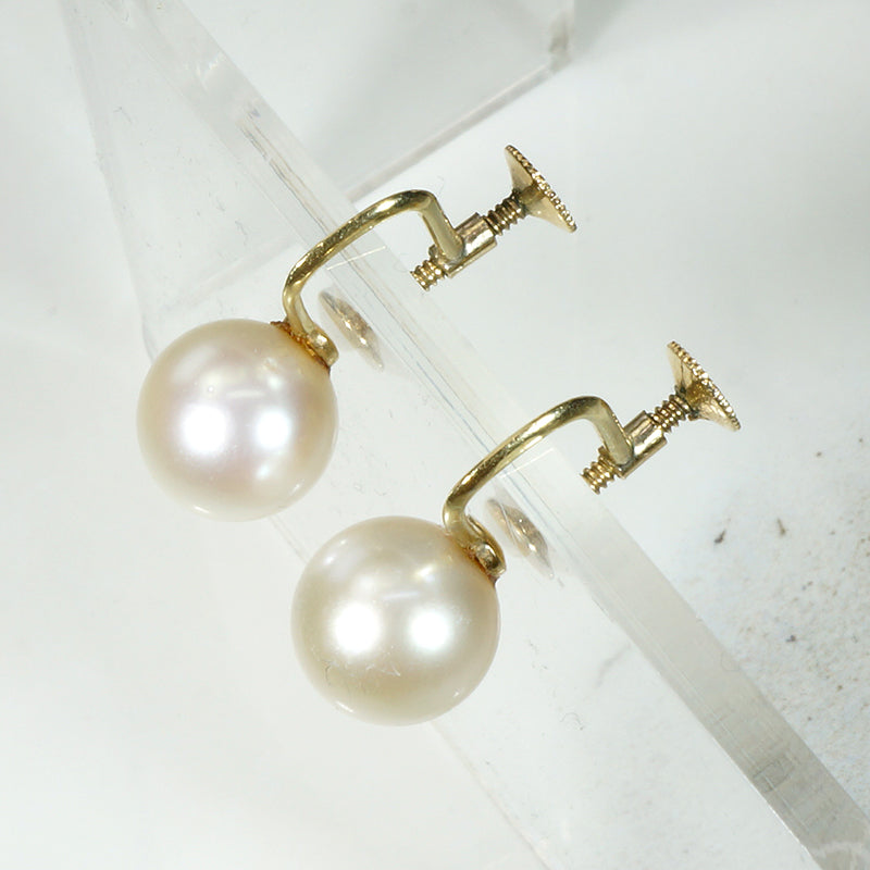 Mikimoto Pearls & Gold Screw Back "Studs"