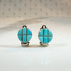 Sterling Disc Earrings with Turquoise Inlay