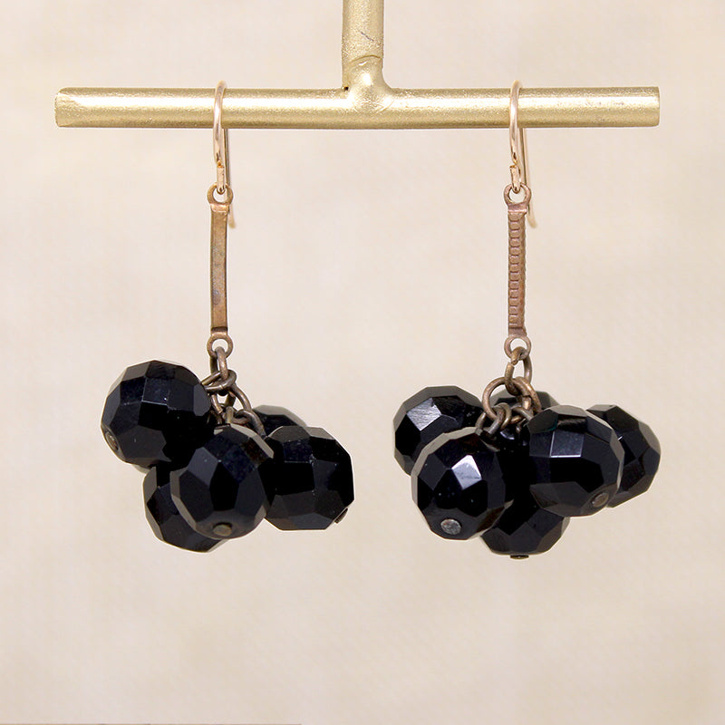 Pop Art Black Bead Cluster Earrings