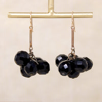 Pop Art Black Bead Cluster Earrings