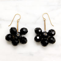 Pop Art Black Bead Cluster Earrings