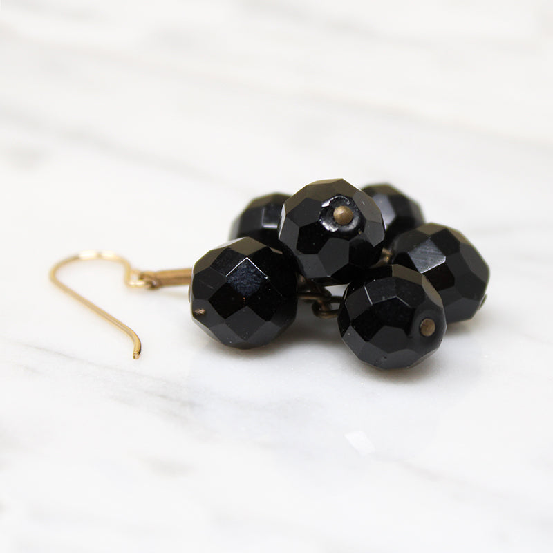 Pop Art Black Bead Cluster Earrings