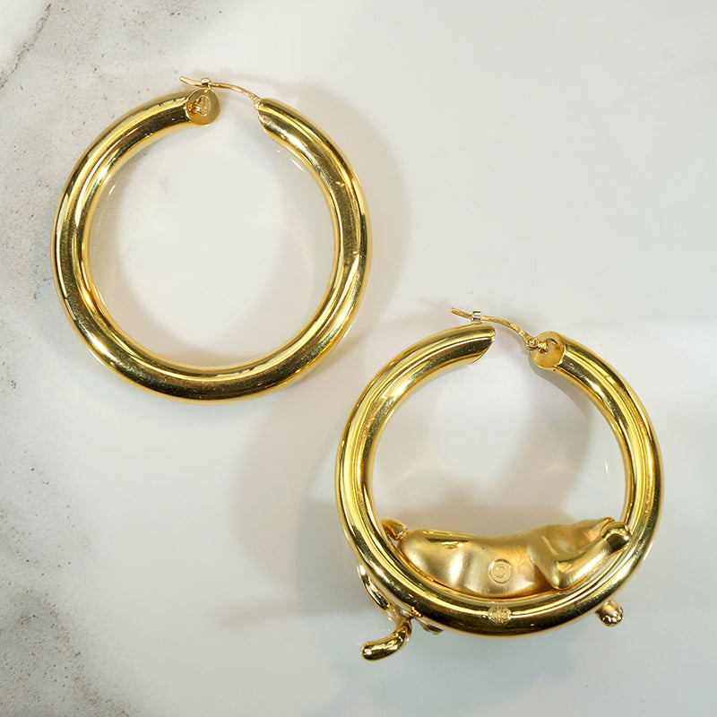 Charles Garnier 18k Gold Panther Hoops