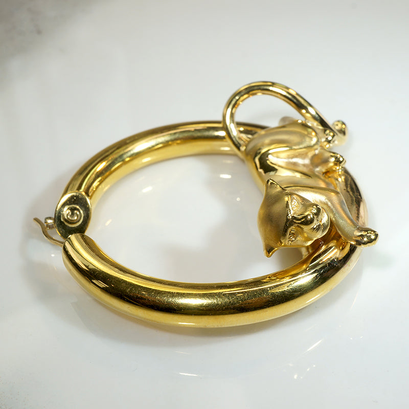 Charles Garnier 18k Gold Panther Hoops