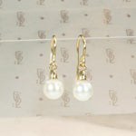 Tasteful Cultured Pearl & Gold Drop Earrings
