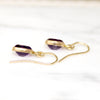 Bright Lilac Amethyst Drop Earrings in 14k Gold 