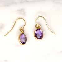 Vibrant Amethyst in Gold Drop Earrings