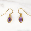 Vibrant Amethyst in Gold Drop Earrings