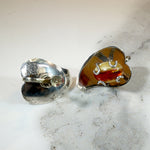 Mexican Sterling & Art Glass Leaf Earrings