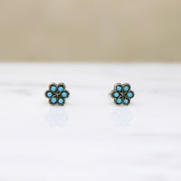 Tiny Edwardian Flower Stud Earrings