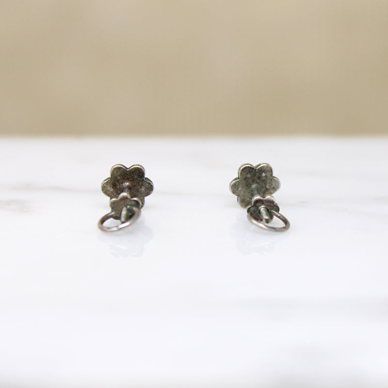 Tiny Edwardian Flower Stud Earrings