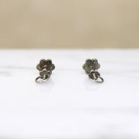 Tiny Edwardian Flower Stud Earrings