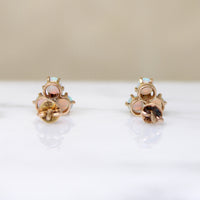 Bewitching Edwardian Opal & Rose Gold Stud Earrings
